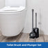 Set 2-in-1 (Pack 2) Qaestfy Toilet Plunger and Brush for Bathroom Cleaning, Long Handle Toilet Bowl Brush with Stiff