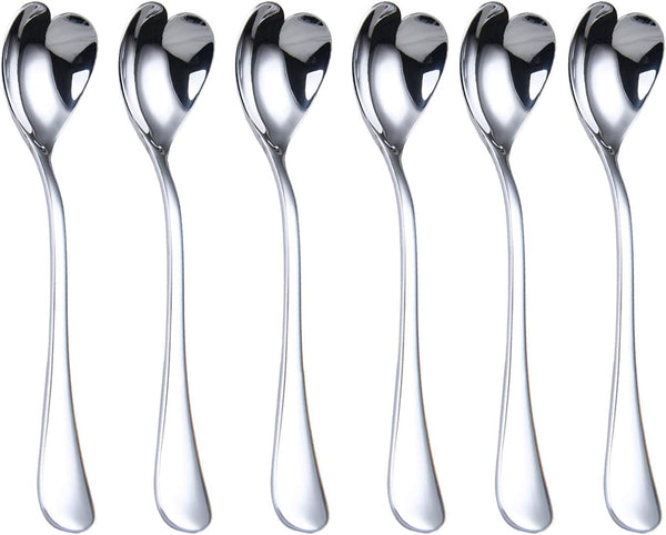 Mini Coffee Spoons Set of 6, Demitasse Spoons, Heart Shaped 4.9-inch 18/10 Stainless Steel Espresso Spoons
