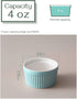 DOWAN Ramekins Set of 6, 4 oz Porcelain Ramekins for Baking Souffle, Oven Safe, Classic Style, Blue
