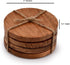 Samhita Acacia Wood Round Coasters, Set of 4 for Protection of Tabletop, Countertop from Water Marks or Damage