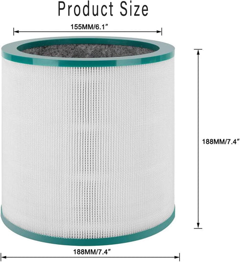 TP01 360 TP01 TP02 TP03 AM11 BP01 2 Pack Ture HEPA Glass Filter Replacement for Dyson Tower Air Purifier Pure Cool Link