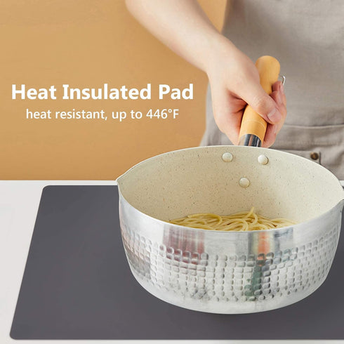 Gartful Gray Silicone Mats, 2PCS Large Heat Resistant Countertop Protector, 25" x 17" Non-Slip Multipurpose Pad