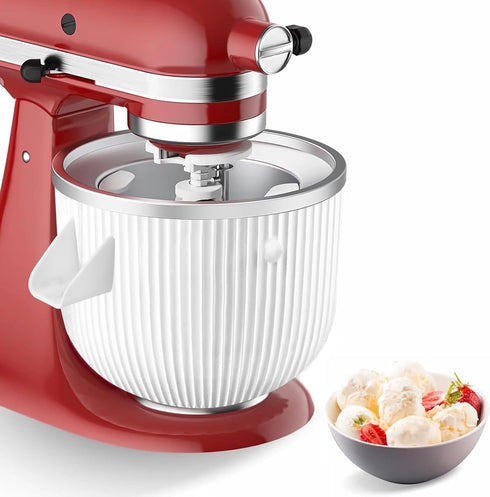4.5/5QT 6QT Frozen 2 Ice Cream Maker Attachment for KitchenAid Mixers, Fits KitchenAid & Stand Mixers, Ice Cream