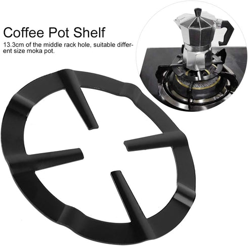 Gas Reducer, Stainless Iron Pot Holder Stand for Espresso Maker, 5.2 x 5.2 x 0.1in Black
