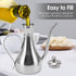 11oz/350ml Stainless Steel Oil Dispenser Bottle, Non Drip Leak Proof Pouring Pot for Olive Oil, Vinegar, Soy Sauce