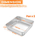 TeamFar Set of 2, 6 Inch Square Cake Pan, Stainless Steel Baking Pan for Lasagna Cake Brownie, Heavy Duty & Dishwasher