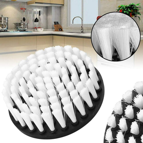 1 Pcs 5" White Drill Brush Attachment for Cleaning Carpet, Leather, and Upholstery Kit