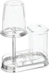 Countertop mDesign Plastic Toothpaste and Toothbrush Holder Center with Cup/Cover - Organizer for Bathroom Vanity