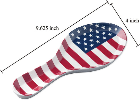UPware Melamine Spoon Rest Spoon Holder Kitchen Utensil Holders 9.625 Inch for Kitchen Counter Dining Table (American Flag)