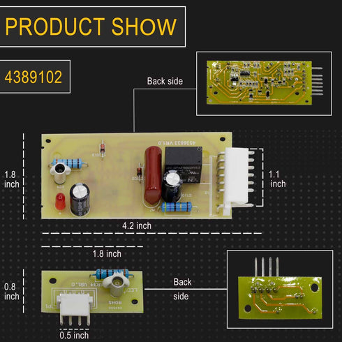 4389102 Control Board Kit for Whirlpool Kenmore Refrigerators - Replaces 2255114 W10193666