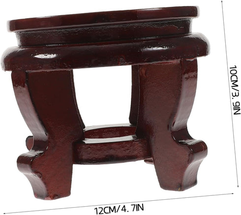 Wooden Flower Pot Base, Asian Wooden Vase Stand, Mini Bonsai Storage Rack for Potted Plants