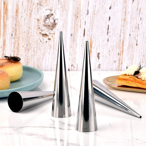 Guowall Cream Horn Mold, 21pcs Stainless Steel Ice Cream Cone Mold and Tubular Shaped Reusable Pastry Mould