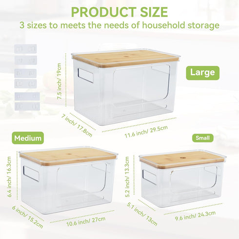 3 Pack OTraki Trash Bag Holder Dispenser with Lid Plastic Garbage Bag Dispenser Stackable & Wall-mounted, Trash Bags