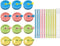 Mason Jar Lids Regular Mouth Canning Lids with Straw Hole, Plastic Straws, Silicone Stoppers, Rings, Cleaning Brush (26