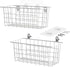 MaraFansie Hanging Kitchen Baskets, Wire Storage Basket Over the Cabinet Door Organizer with Adhesive Strips and