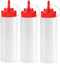 Norcalway 12 oz Condiment Squeeze Bottles for Sauces - Leak Proof Oil,