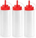 Norcalway 12 oz Condiment Squeeze Bottles for Sauces - Leak Proof Oil,