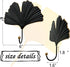 2pcs Modern Iron Single Hooks, Leaf Decoration Style for Wall Mounted Coats, Hats, Handbags, Home Decor (6in Black)