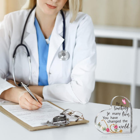 Practitioner(4.7 4.7 Inch) Karenhi Nurse Gifts for Women Nurse Appreciation Gifts Heart Shaped Acrylic Keepsake Crystal