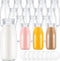Zubebe 12 Pack 8 oz Glass Milk Bottles with 24 Lids -