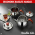 Set Set, 0.84 1.26 Hakan Teapot with Self Strainer Double Lids, Stainless Steel Mini Double Bondy Tea Pot Turkish