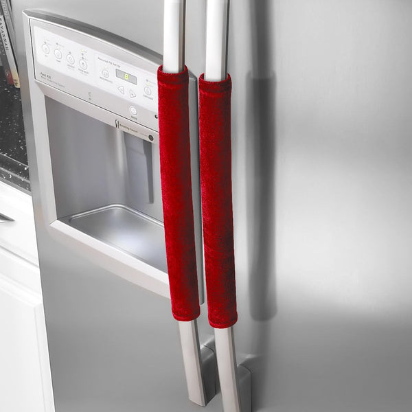 OUGAR8 Refrigerator Door Handle Covers, Red, Keep Kitchen Appliances Clean from Smudges & Stains