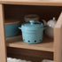 Countertop, HAOTOP Garlic Keeper with Lid, Ceramic Garlic Saver Container for Kitchen Decor (Turquoise)