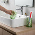 Tonxus Set, 11oz Set, Countertop Bathroom Toothbrush Holder Green Glass Toothbrush Holder and Bathroom Tumbler Cup