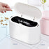 Mini Trash Can with Lid - Tiny Plastic Garbage Bin, Removable Countertop Wastebasket for Bathroom, Office, Kitchen,