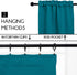 Blackout Curtains 45 Inches Long 2 Panels, Room Darkening Tiers with Rod Pocket, Short Black Out Curtain for Small Window, 42" Wide and 45" Length, Set of Two, Teal. by Pickluc