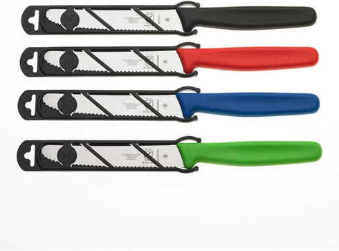 Mercer Culinary Rounded Tip Wavy Serrated Bar Knife, 4.3" Red