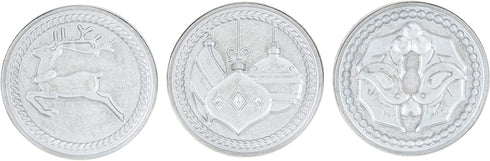 Nordic Ware 01236 Yuletide Cast Cookie Stamps, 3-inch Rounds, Silver
