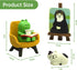 RAQWI Set Cute Frog Reading on Yellow Sofa Figurine with Cat Painting & Kitten Statue, Mini Resin Animal for Office