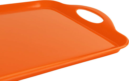 2pc Set, Calypso Basics by Reston Lloyd Melamine Tray Rectangular Serving/Ottoman Tray with Handles and Matching Small