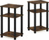Set 2, 3-Tier Furinno JUST Side Table of Open Shelf End Table, Toolless Assembly Night Stand, Bedside Table with Square