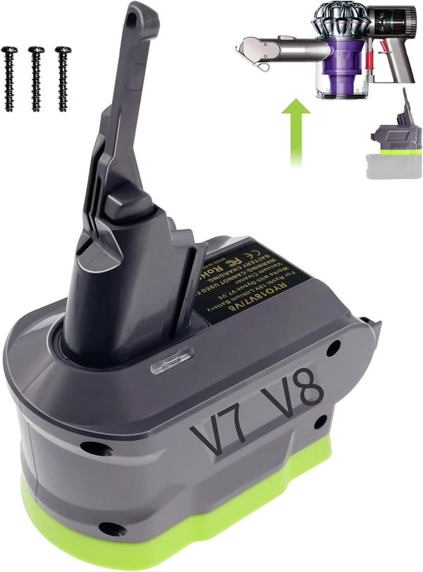 Adapter for Ryobi for Dyson V7V8 Replacement Battery, for Dyson V7V8 Series Cordless Stick Vacuum Cleaner