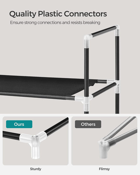 5-Tier Closet, ULSH55H SONGMICS Shoe Rack, Shoe Storage for Hallway Slim and Space-Saving, Metal Frame, Non-Woven