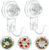 Clear Wreath-Hanger, 22 LB Strong Suction-Cup Hooks, 2 Pack Wreath-Door-Hanger for Halloween Christmas Decorations