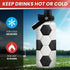 SANDJEST 32oz Insulated Stainless Steel Soccer Water Bottle with Lid - Perfect Gift for Men, Soccer Players, Coaches
