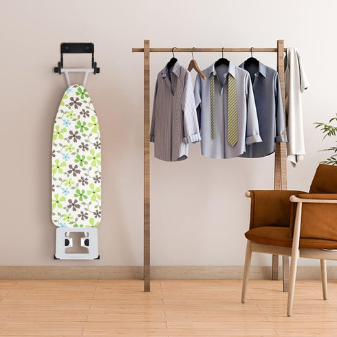 Wall Mount Ironing Board Hanger, Organizer Rack for Laundry Rooms, Storage Shelf Hanger (Black)