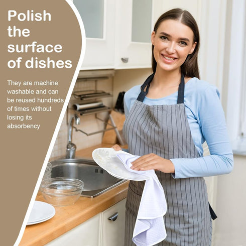 16 Inch 24 Inch 10 Pack SINLAND Microfiber Sublimation Blank Towels - Fast Drying Waffle Weave Kitchen Towel, Tea Towel