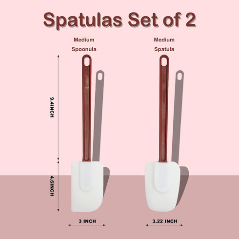 Silicone Spatulas Heat Resistant,Heavy Duty Rubber Spatulas Silicone Commercial, Commercial Silicone Spatulas Set for Kitchen Use, Silicone Cooking Utensils Sets of 2 (13.5 INCH)