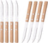 Steak Knives Set of 8 - Wooden Handled Serrated Knives, Uniturcky Stainless Steel Dinner Knives with Mirror Finish