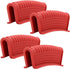 Silicone Assist Hot Pan Handle Holder, 4 Pack Red Sleeve for Cast Iron Skillets, Nonslip Heat Resistant Covers
