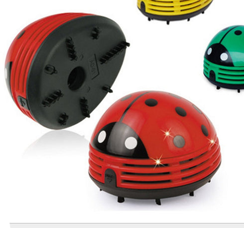 Honbay Ladybug Shaped Portable Corner Desk Vacuum Cleaner, Mini Cute Dust Sweeper