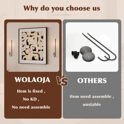 Set 2 Metal Wall Candle Sconce Holder of Wall Mount Candle Holder Pillar Holder Brass Modern Wall Candle Sconces