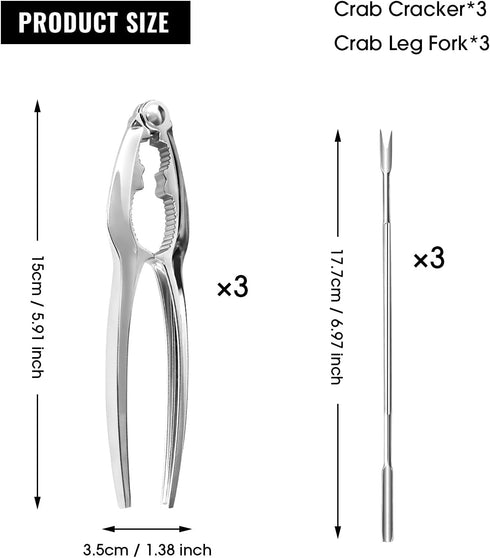 Upoomart Set 3 3 Set Premium Crab Crackers and Tools - Pieces Heavy Duty Stainless Steel Crab Crackers, Pieces Crab Leg