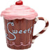 Life Is Sweet Mug with Pink Lid, 5-3/4-Inch