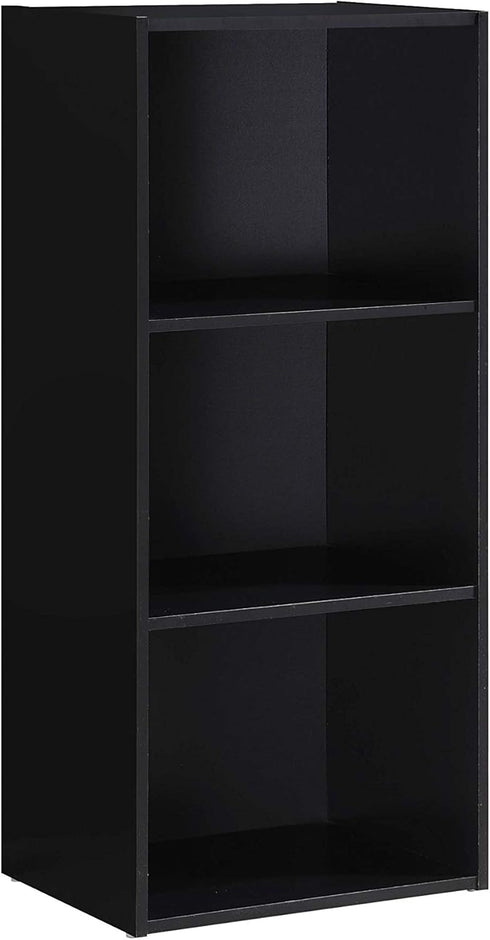 Hodedah Import Black 3 Shelf Bookcase