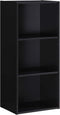 Hodedah Import Black 3 Shelf Bookcase